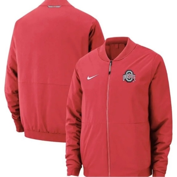Nike Men's Bomber Jacket College  Ohio State On Field osu buckeyes red $200 - Picture 1 of 11